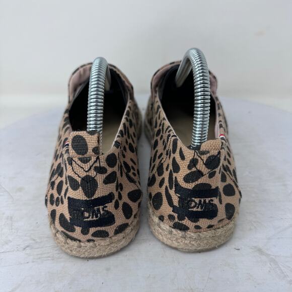 Toms X Clare V. Espadrille Flats Leopard Heritage Canvas Brown Womens Size 8.5 - Picture 3 of 8